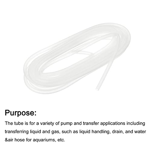 uxcell Aquarium Airline Tubing Hose 5/32" ID 15/64" OD 1Pcs 13.12 Ft Silicone Flexible Airline Tubing for Fish Tank, Terrariums, and Hydroponics, White - color: White