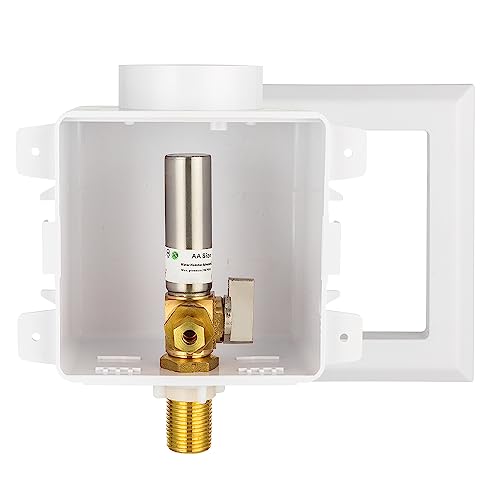EFIELD Universal Ice Maker Box,1/2-Inch Sweat MIP Inlet with Installed 1/4-Turn Ball Valve with Stainless Steel Water Hammer Arrestor,(IM030) - size: with SS Arrestor, style: MIP
