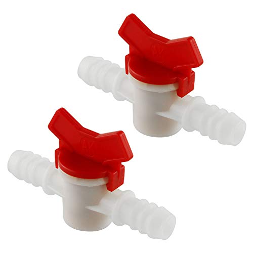 DGZZI Barbed Ball Valve 2PCS 1/2-Inch ID In-Line Ball Valve Shut-Off Switch with Hose Barb for Drip Irrigation and Aquariums White - size: 0.5 Inch