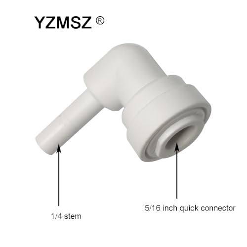 10-Piece 1/4" Stem to 5/16" Quick Connect Adapters - Elbow RO Water Filter Fittings for Reverse Osmosis System - style: elbow stem 1/4 to 5/16" o.d.