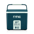 RTIC 8 QT Road Trip Personal Cooler, Small, Compact, Insulated, Portable Ice Chest Box for Food, Drink, Beverage, Beach, Camping, Picnic, Fishing, Boat, 12-Can Capacity - color: Marine/Fresh Mint