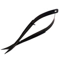 4.5" Curved Stainless Steel Squeeze Scissors Black Coated