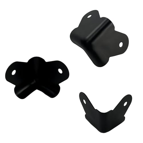 Heavy Duty Black Corner Protectors 8 Pack Iron Edge Guards for Furniture and Boxes Anti Dent Protection with Mounting Screws Powder Coat Finish