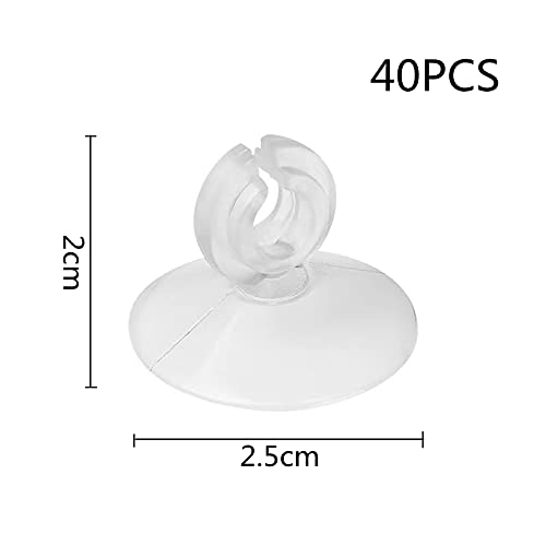 40Pcs Aquarium Suction Cups Clear Fish Tank Hose Clamps Suction Cup Clips Airline Tube Holders Fish Tank Holders Clips for Fish Tank Tubing