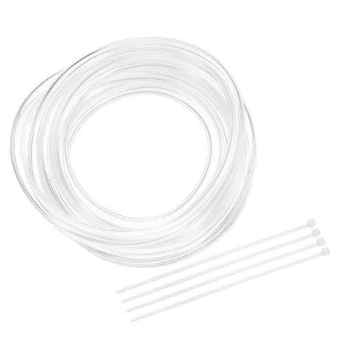 uxcell Flexible PVC Tubing, 5mm ID x 8mm OD - 6.6 Feet Long Clear Vinyl Water Pipe, Lightweight Plastic Hose Water Pipe with Zip Ties for Aquaponics, Air Hose, Irrigation - size: 5mm ID x 8mm OD
