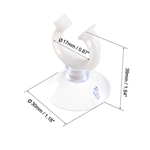 uxcell Aquarium Suction Cup Clips Airline Tube Holders Clamps for Fish Tank Clear 17mm 20Pcs - size: 17mm