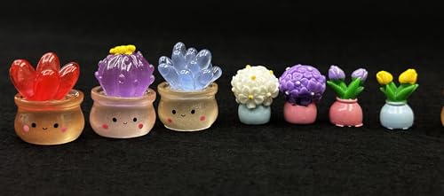 Geiomoo Miniature Resin Set, Mini Mixed Garden Fish Tank Accessories for DIY Crafts Home Landscape Decors (10 Pcs)