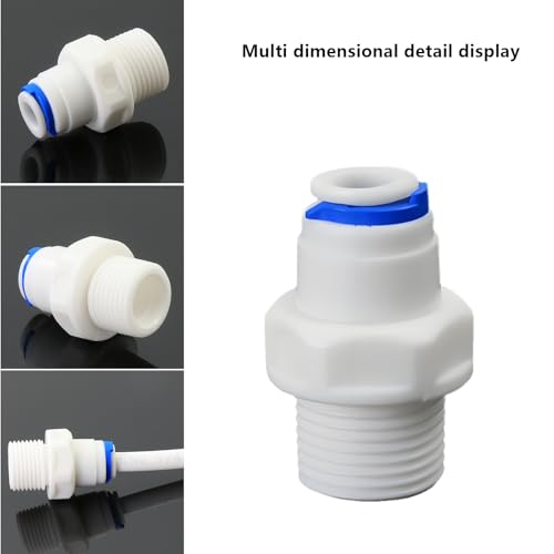 3/8"M to 1/4" Tube Push-Fit Adapter | Quick-connect adapter for RO reverse osmosis water filter systems, beverage dispensers & water purifiers. - size: 3/8"MPT to 1/4" QC Straight Adapter