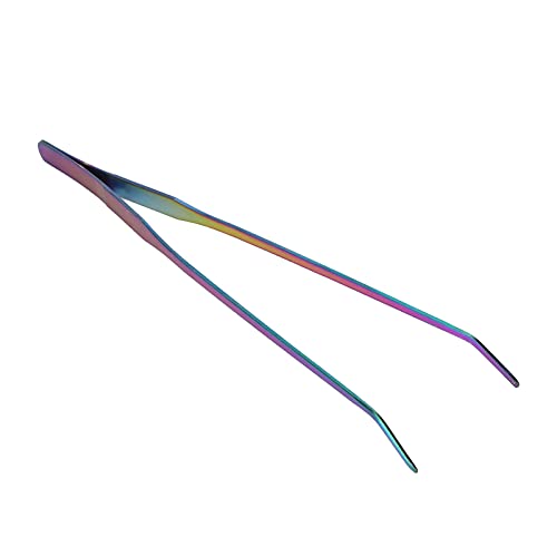 Aquarium Tweezers Stainless Steel Long Fish Tank Planting Tools for Aquatic Plants Reptiles Feeding Colorful 27cm 10.6in Durable Ergonomic Design (27cm bent clip) - size: 27cm bent clip
