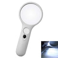 Magnifying Glass with Light 3X 45X Handheld Magnifier 3 LED Light Magnifying Glass for Reading Small Prints Reading Inspection Jewellery Hobbies Crafts (White) - color: White