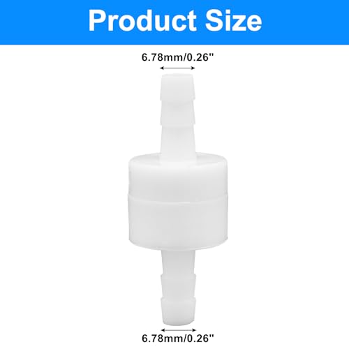 Check Valve 1/4" Plastic Barb Hose One Way Inline Check Valve Non Return Ozone Resistance PVDF for Fuel Gas Oil Water Air, Pack of 2 - size: 1/4 Inch