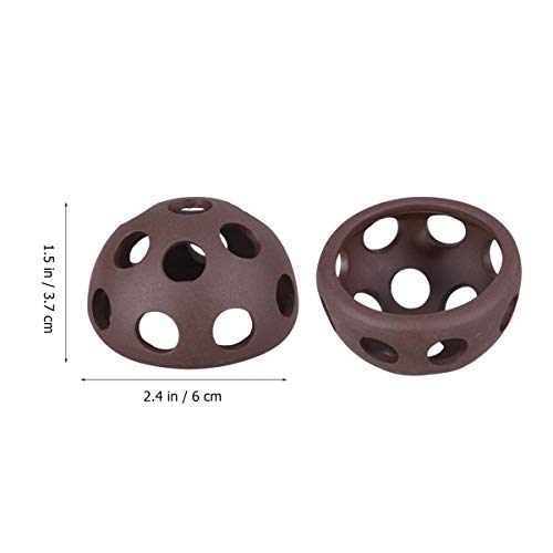 balacoo 4pcs Ceramic Cave Decor Shrimp for Hemisphere Underwater Decoration Breeding Aquarium Nest Tank Spots Fish Decorations Habitat House Porous Hiding Ornament Shelter
