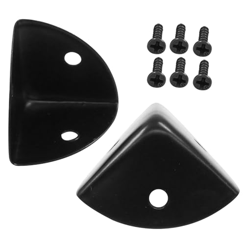 24 Pcs Metal Corner Protectors Black Edge Guard Furniture Edge Corner Cover Angle Corner Brackets with Mounting Screws for Box Table Cabinet(1"x1"x1") - size: Black,1 inch,24pcs