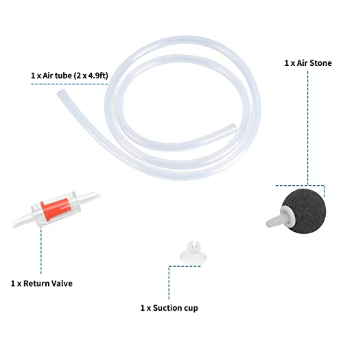 Aquarium Air Pump Single Outlet/Dual Outlet Adjustable Aerator with Accessories for 10-100 Gallon Fish Tank - style: M-100 2W (10-30gal)