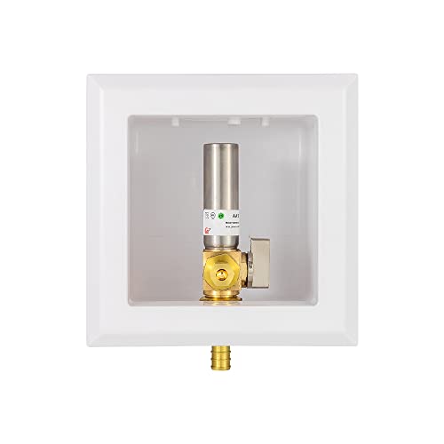 EFIELD Universal Ice Maker Box,1/2-Inch Pex Crimp Inlet with Installed 1/4-Turn Ball Valve with Stainless Steel Water Hammer Arrestor,(IM020) - size: with SS Arrestor, style: Pex Crimp