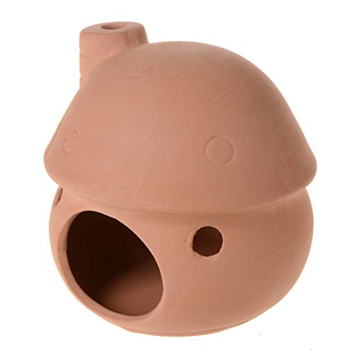 Saim Aquarium Decor Ceramic Mushroom House Ornament Fish Tank Landscape Decor for Small Shrimp to Rest and Breed, Hiding - Natural Color - color: Natural Color