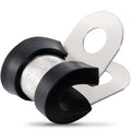 OURU 100PCS Cable Clamps 1/4 Inch 304 Stainless Steel Cable Clamps Rubber Coated Cushioned Insulated Cable Clamp,Automotive Wire Clamps,Pipe Clamps,Metal Clamp for Tube,Wire Cord Installation(6mm) - size: 100 PCS - 1/4 Inch