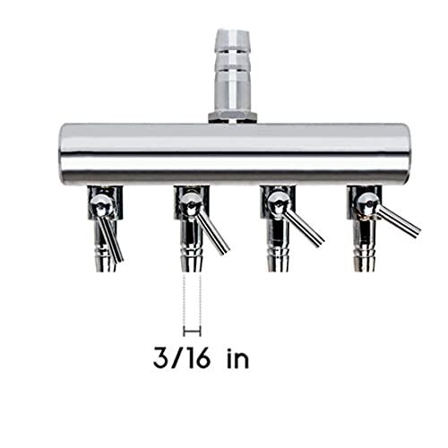 Aquarium Air Valve 4 Way Inline Manifold Air Flow Pump Tubing Splitter Lever Control Valve