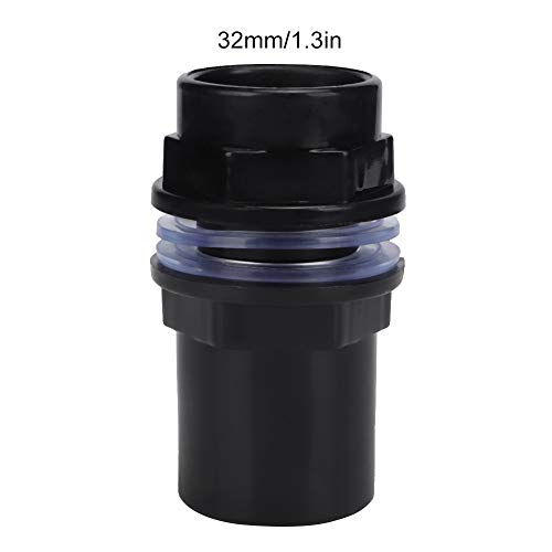 5Pcs PVC Aquarium Pipe Connector, 25mm Straight Tube Joint, Black Water Fitting for Fish Tank Filter System, Leak Proof Design (1.3in) - size: 1.3in