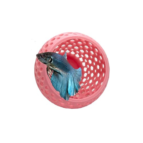 Betta Bulb Hide 2.0 | Betta Rest Fish Tank Ornament Large | Aquarium Cave with Suction Cup for Small Fish Tank, Betta Habitat, Shrimp Hideout, Aquatic Decor Large (Bubblegum Pink) - color: Bubblegum Pink