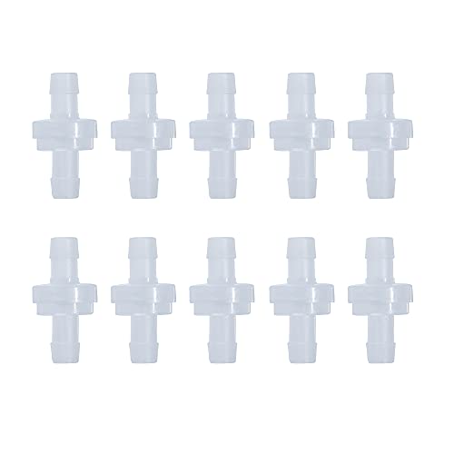 10 Pack 5/16 inch Plastic Check Valve, One Way Barb Hose Inline Non Return For Fuel, Oil, Water, Air - size: 5/16 Inch