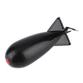 Arinda Fishing Spomb Rocket Shape Spod Fishing Feeders Float Bait Holder Tackle Tool Accessories - color: Black, size: Large
