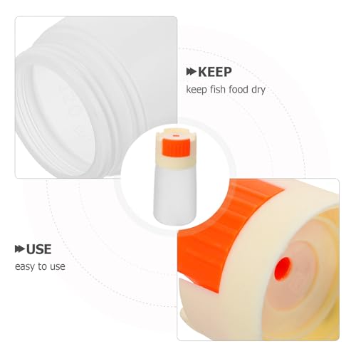 Cabilock Large-Capacity Fish Feeder Bottle for Aquariums Moisture-Proof Fish Food Storage Container Precise Manual Feeding Tool and Turtle Habitats Beige