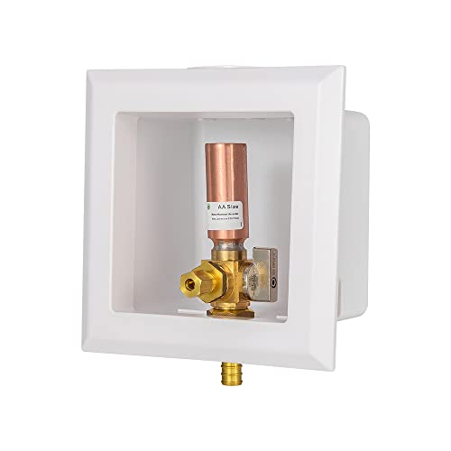 EFIELD Universal Ice Maker Box,1/2-Inch Pex Crimp Inlet Connection with Installed 1/4-Turn Ball Valve (Crimp Pex with Copper Arrestor),(IM018) - size: with Copper Arrestor, style: Pex Crimp
