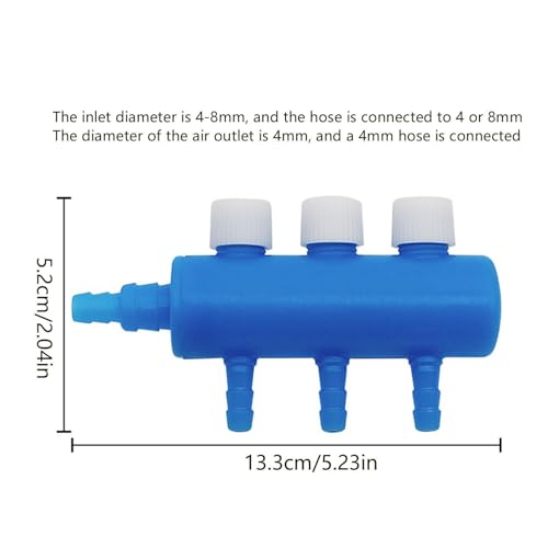 Aquarium Air Tubing Valves – Air Pump Splitter Control, Adjustable Lever Distributor | Airline Tube Connectors Fittings For Fish Tank Bubblers, Aquatic Systems, Airs Flow Management And Oxygen Supply - color: 3 heads