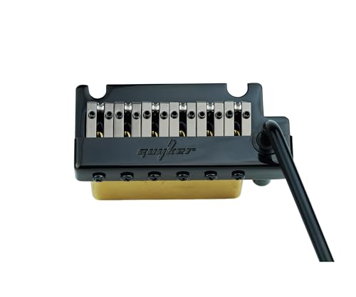Guyker Guitar Tremolo Bridge String Spacing 10.8MM with Brass Roller Saddle and Brass Block & Bridge Stud, Spring and Claw, Pop-In Vibrato Bar, Complete Install Kit, GG1009-T Black - color: Black, Pro Roller Saddle 10.8mm