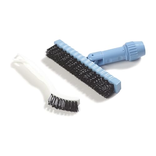 SPARTA Flo-Pac Grout Brush with Nylon Bristles, Scrubber with Handle for Bathroom and Kitchen Tile, 8", White - color: White, size: 8 Inches