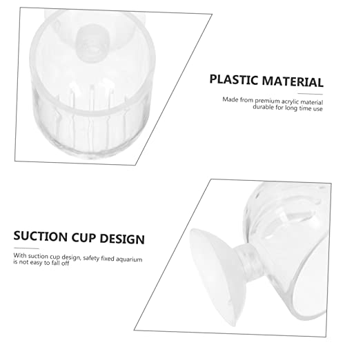 4pcs Fish Tank Feeding Cups Transparent Holder Cup Design Compact Planting Tool for Aquatic Plants Safe for Fish Tank Use