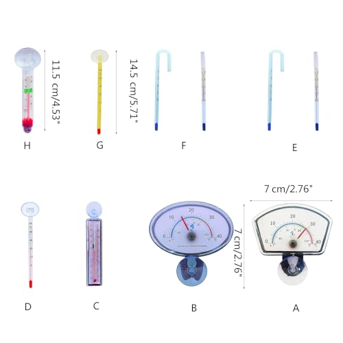 Liquid-in-Glass Aquarium Thermometer for Fishtank Accurate Floating Laboratory - color: Little fat waterproo