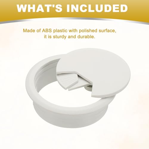 M METERXITY 8-Pack Cable Hole Cover, 2.8 Inch 70mm ABS Desk Cable Wire Cord Grommet Hole Cover for Home/Office Desktop Wire Organizer [White] - color: White, size: 2.8"