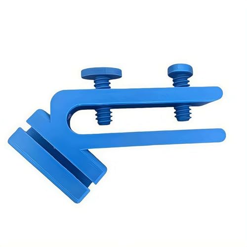 Adjustable Curved Hose Holder Clamp, Heavy Duty Bucket Mount Water Pipe Clip with Double Thumb Screws, Easy Install Aquarium Water Change & Garden Irrigation Hose Fixer (Blue) - color: Blue