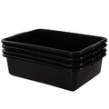 Asking 4-Pack Plastic Commercial Bus Box, 13 L Utility Bus Tub, Black - color: Black, size: 13 L