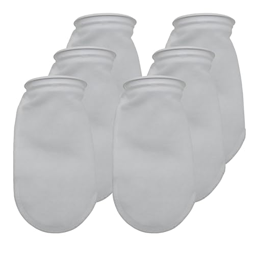ALEGI 6 Pack Aquarium Filter Socks 4 inch by 10 Inch Long, 200 Micron - 4 Inch Ring Aquarium Felt Filter Bags - size: 4 by 10 In - 6Pack