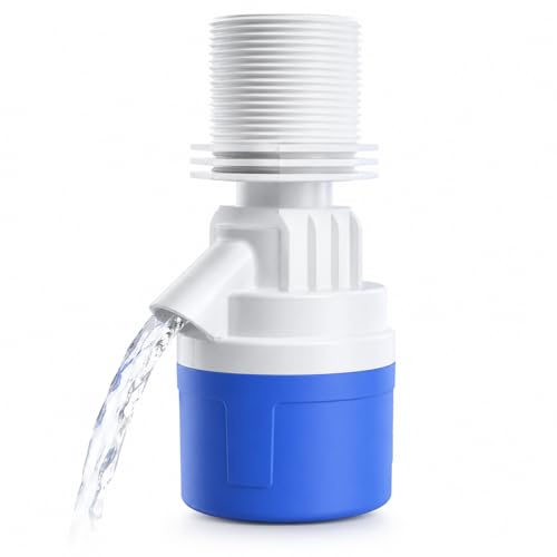 2 Inch Top Inlet NPT Threaded Automatic Float Valve, Heavy Duty PVC High Flow Water Level Control for Water Tank, Pool, Pond, Livestock Trough, Aquarium (1 Pack) - size: 2'' top