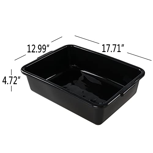Asking 4-Pack Plastic Commercial Bus Box, 13 L Utility Bus Tub, Black - color: Black, size: 13 L