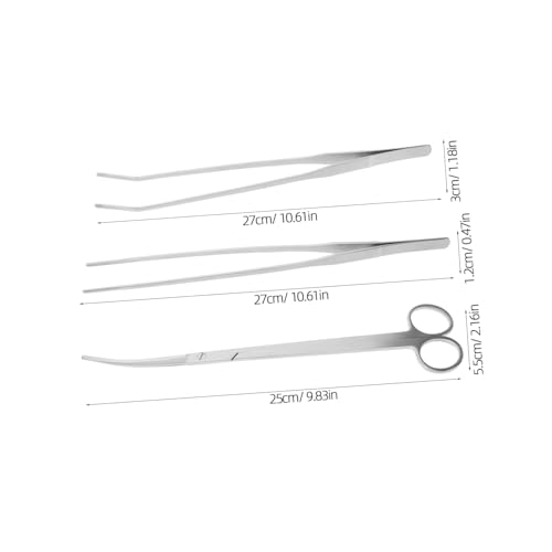 VICASKY Aquatic Plants Trimming Tool Kit Stainless Steel Scissors Tweezers and Rake Set for Aquarium Plant Care Fish Tank Maintenance and Aquascaping