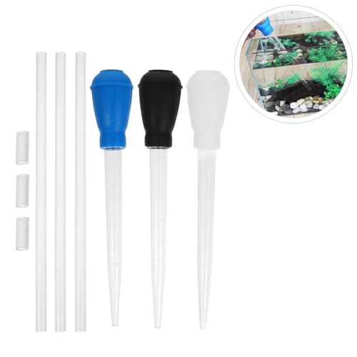 Levemolo 3pcs Fish Tank Water Changer Manual Siphon Cleaner for Aquariums Easy Use Water Changer for Cleaning Fish Waste and Gravel and Lightweight Design
