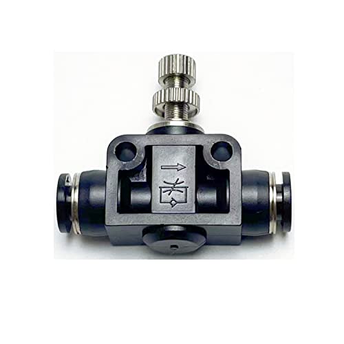 Pneumatic SCF Series 1/4 Inch Tube OD Air Flow Control Valve,Union Pneumatic Speed Control Flow Controller SCF-1/4(Pack of 2) - color: Black, size: 1/4" OD