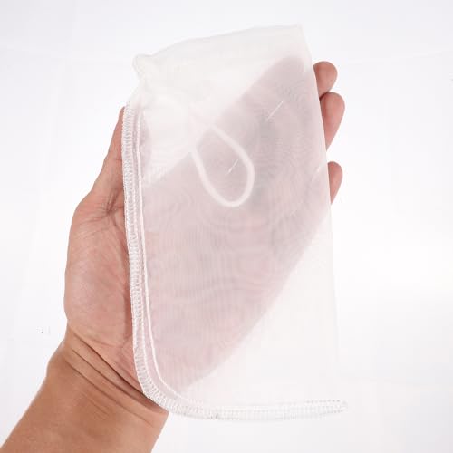 4-Pack Extra Fine Mesh Bag, 180μm Aquarium Filter Bags | Reusable nylon drawstring pouches for very fine resins & activated carbon in freshwater or saltwater fish tanks (7.5x3.6in)