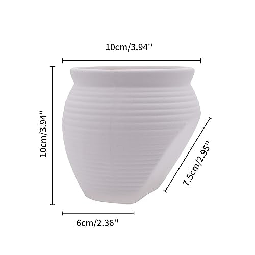 AnRui Ceramic Jar Aquarium Decorations Fish Tank Hideout Cave Cute Pot Aquarium Accessories Decor Ornaments for Cichlid, Small Fish, Shrimp to Play Hide Breed Habitat, White - size: Large