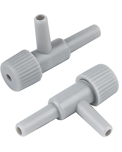 Pawfly Aquarium Air Control Valves Single Way Plastic Air Regulators for Aquarium Air Pump Fish Tank Air Flow Control Valves for 3/16" ID Airline Tubing Adjustable Hose Connectors, 20 Pack - color: Grey