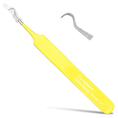 Blackhead Tweezer - Professional Curved Steel Tip Surgical Comedone & Splinter Extractor. Ideal Blemish & Acne Remover Tool Means Flawless Facial Skin (Yellow) - color: Yellow