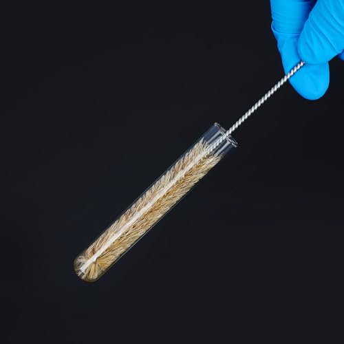Labasics Test Tube Brushes, 10 Pack Bristle Test Tube Bottle Wash Cleaning Brushes with Radial Tufted End Suitable for Laboratory Use, Size S - size: Small