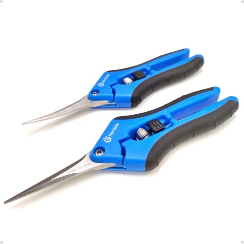 6.5" Garden Scissors Pruning Shears: 2 Pack of Trimming Scissors for Small Plants - High Cutting Efficiency Flower Snips for Gardening