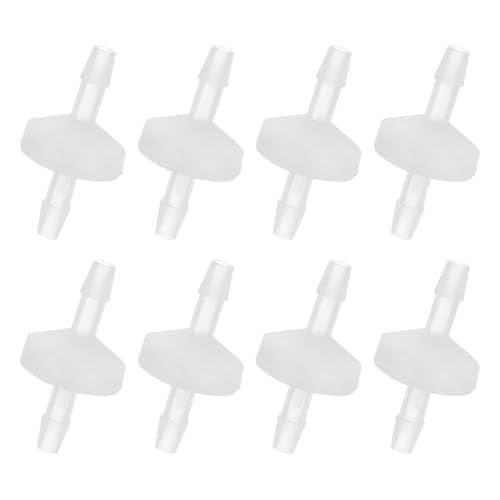 PATIKIL 5/32" Barb Hose One Way Inline Check Valve, 8 Pcs Plastic Non Return Water Stops Ozone Resistance Valve for Aquarium Garden Fuel Oil Air Gas, Translucent