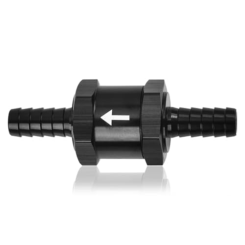 3/8" Aluminium Alloy One Way Fuel Check Valves, Brake Booster Check Valve Engraved with Flow Direction, Fuel Line Check Valve for Petrol, Diesel, Gas, Oil, Water, Ship Fuel Systems(10mm) - size: 10mm